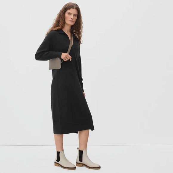 Everlane Dresses & Skirts - Everlane / The Cashmere Polo Dress in Black / Size Large